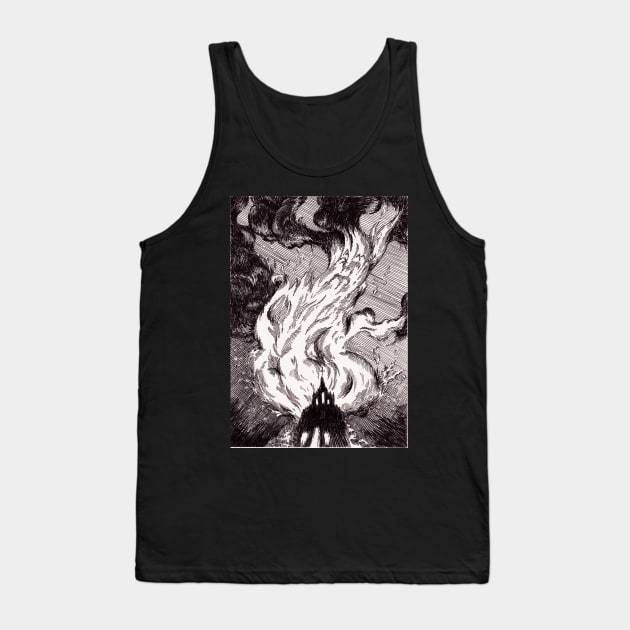 Raging flames Tank Top by ShumsterArt
